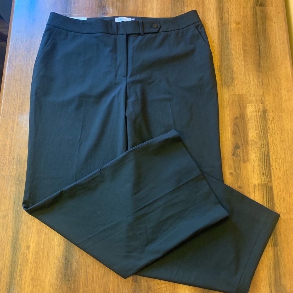 Calvin Klein classic fit straight leg black career pants lightweight NWT size 16
